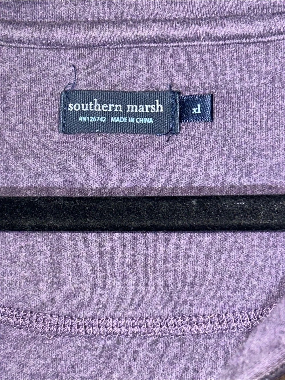 Southern Marsh Men's Heather Purple Quarter-Zip Sweater - size XL